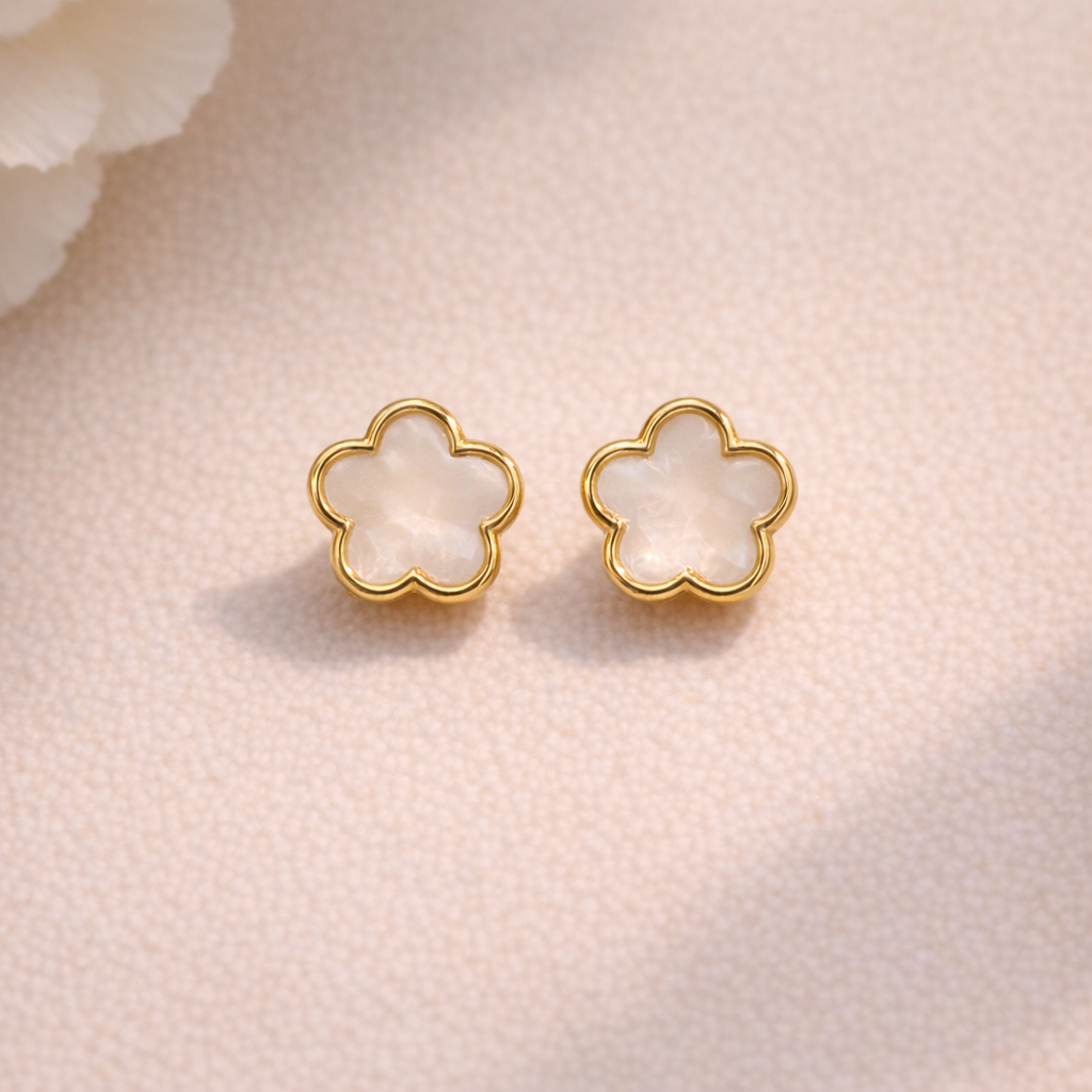 Midnight Blossom Gilded Pearl Stud Earrings (Copy)