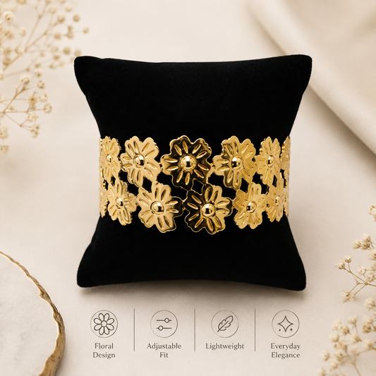 Golden Bloom Floral Bracelet