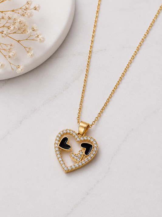 Gold Crystal Heart PendantGold Crystal Heart Pendant