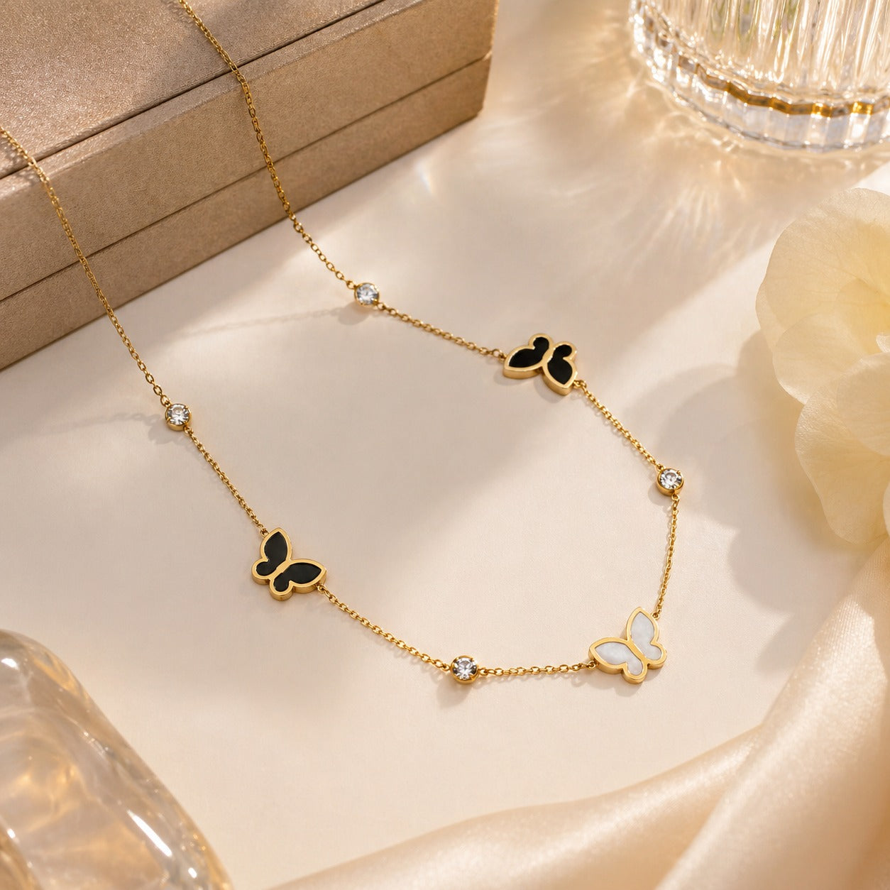 Elegant Butterfly Charm Gold Necklace for Women